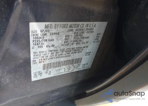 2004 Ford Escape Xlt из США, поврежденный, VIN 1FMYU93144DA03445